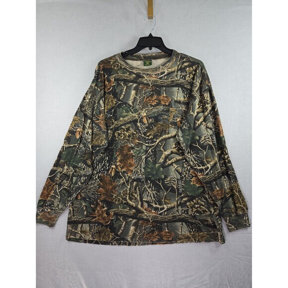 VTG Y2K Cabela's Seclusion 3D Camouflage Long Sleeve T-Shirt 2XL Pocket Hunting - Picture 6 of 8